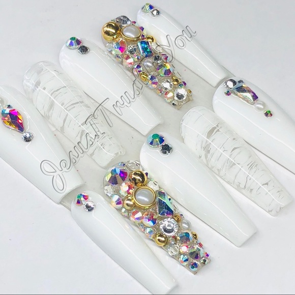 PEACEFUL - LONG BALLERINA PRESS ON NAILS - Picture 8 of 11